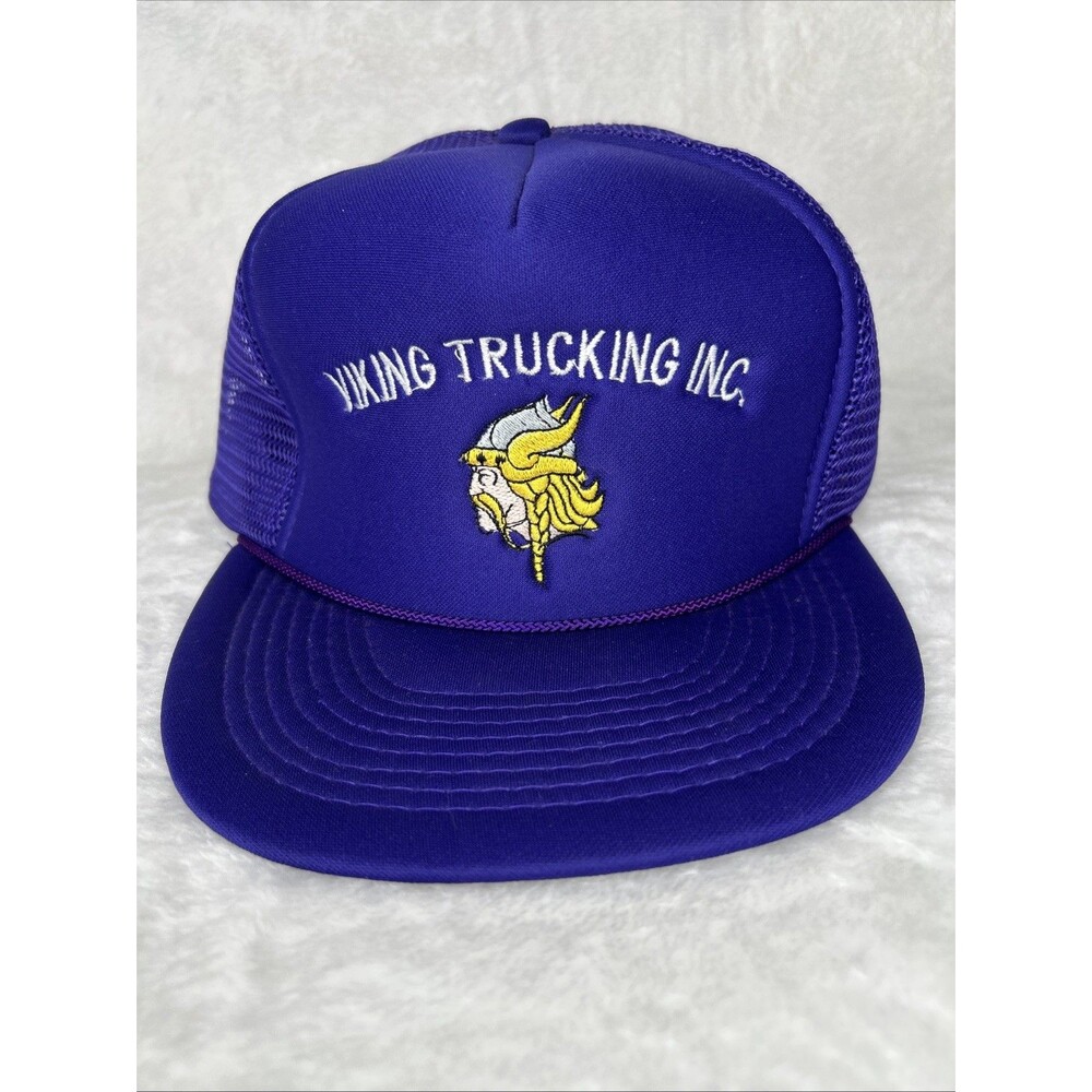 Viking Trucking Hat Blue Purple Mesh Snapback Trucker Cap Adult One Size